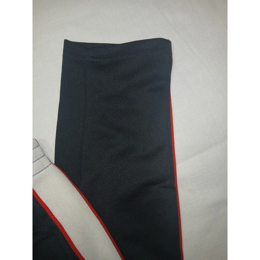 Reset Boys Tricot Track Pants Black White Red Side Stripe Sz 10/12